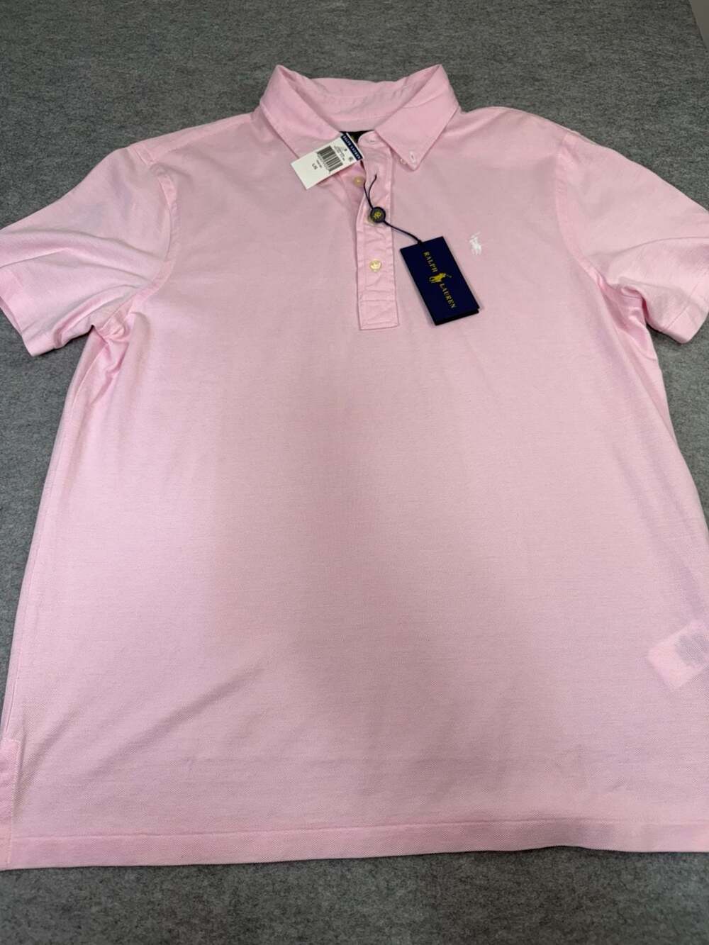 Ralph Lauren Knit Oxford Polo Shirt Size L Pink
